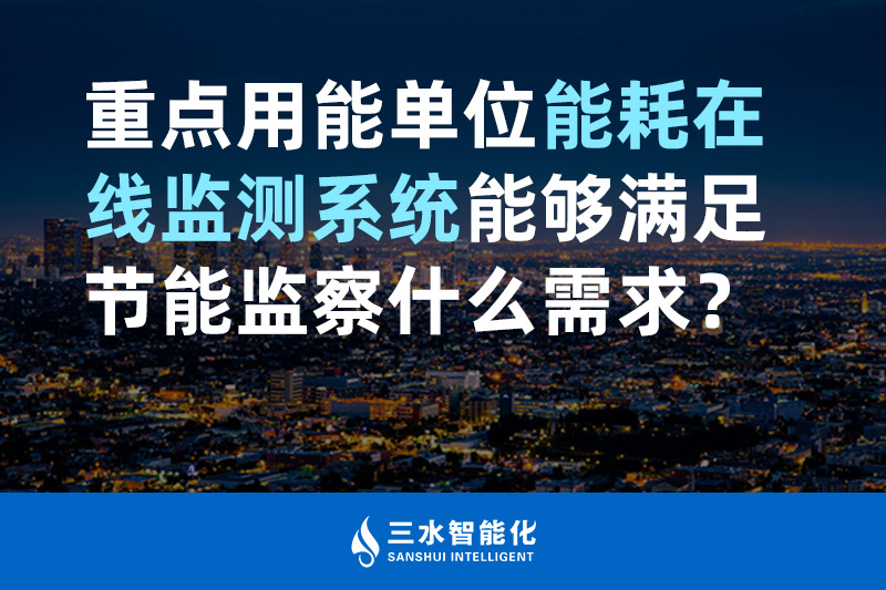 三水智能化重点用能单位能耗在线监测系统能够满足节能监察什么需求？