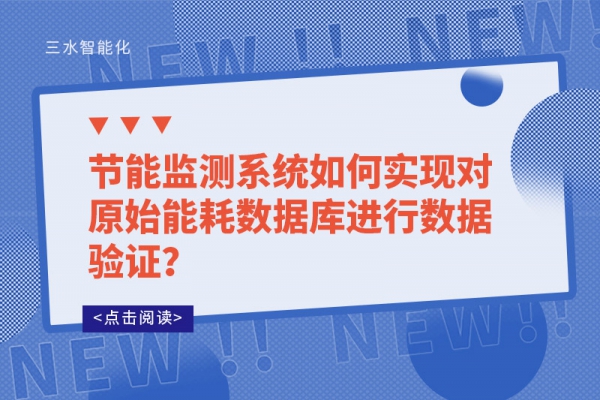 节能监测系统如何实现对原始能耗数据库进行数据验证？